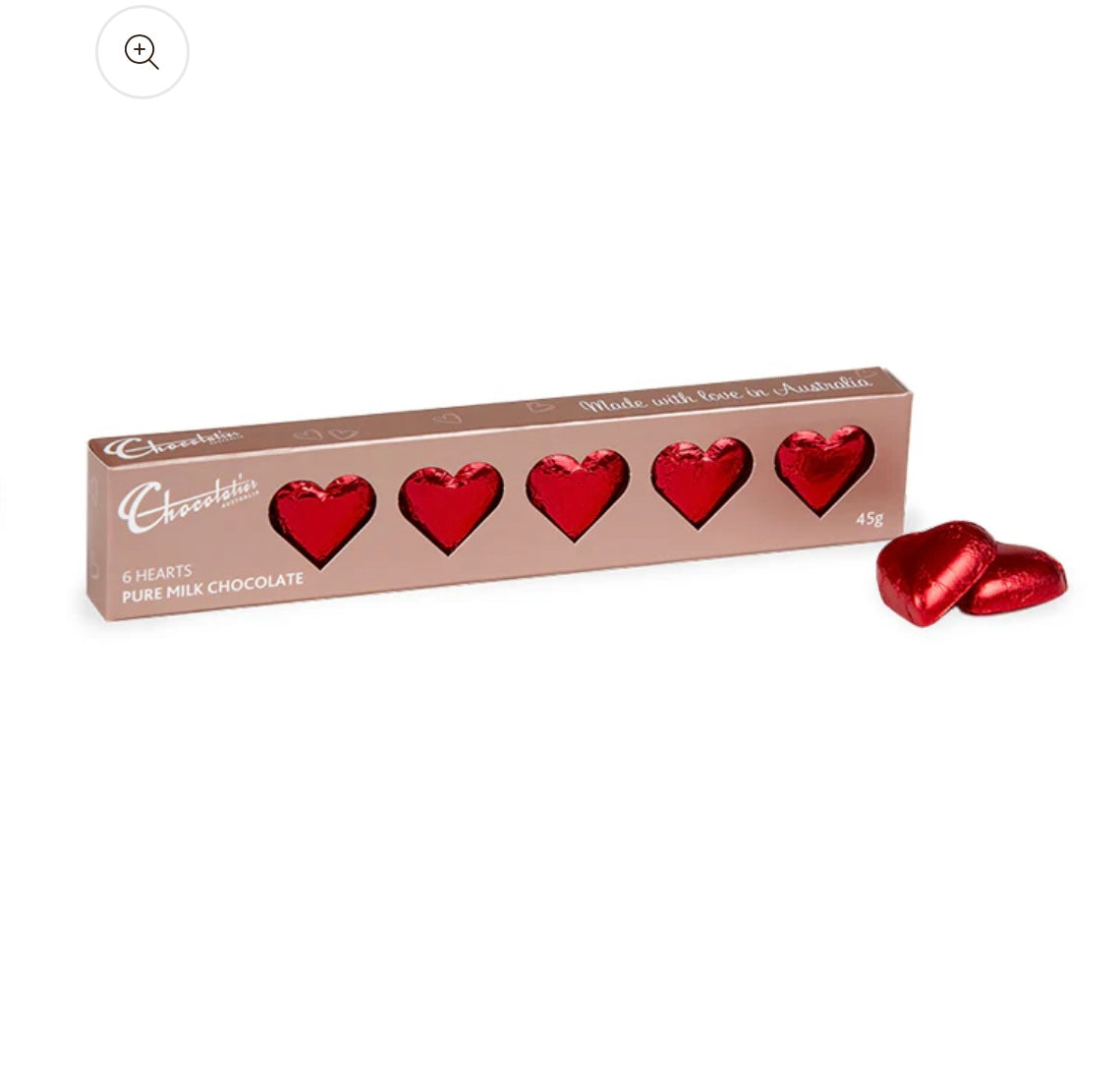 Chocolatier Australia Milk Chocolate Hearts Gift Box