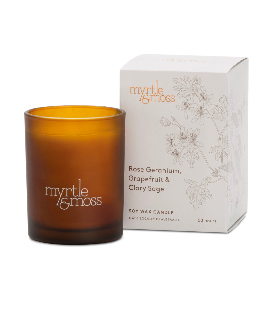 Myrtle & Moss Rose Geranium, Grapefruit and Clary Sage Soy Candle