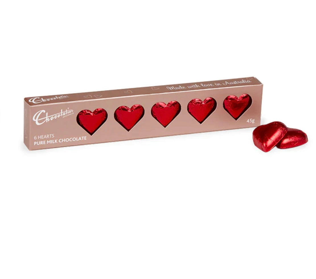 Chocolatier Australia Milk Chocolate Hearts Gift Box