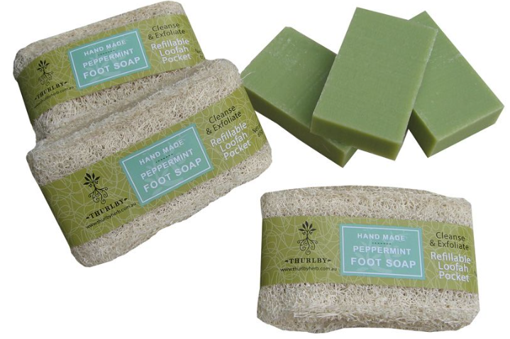 Thurlby Herb Farm Loofah Peppermint Foot Soap